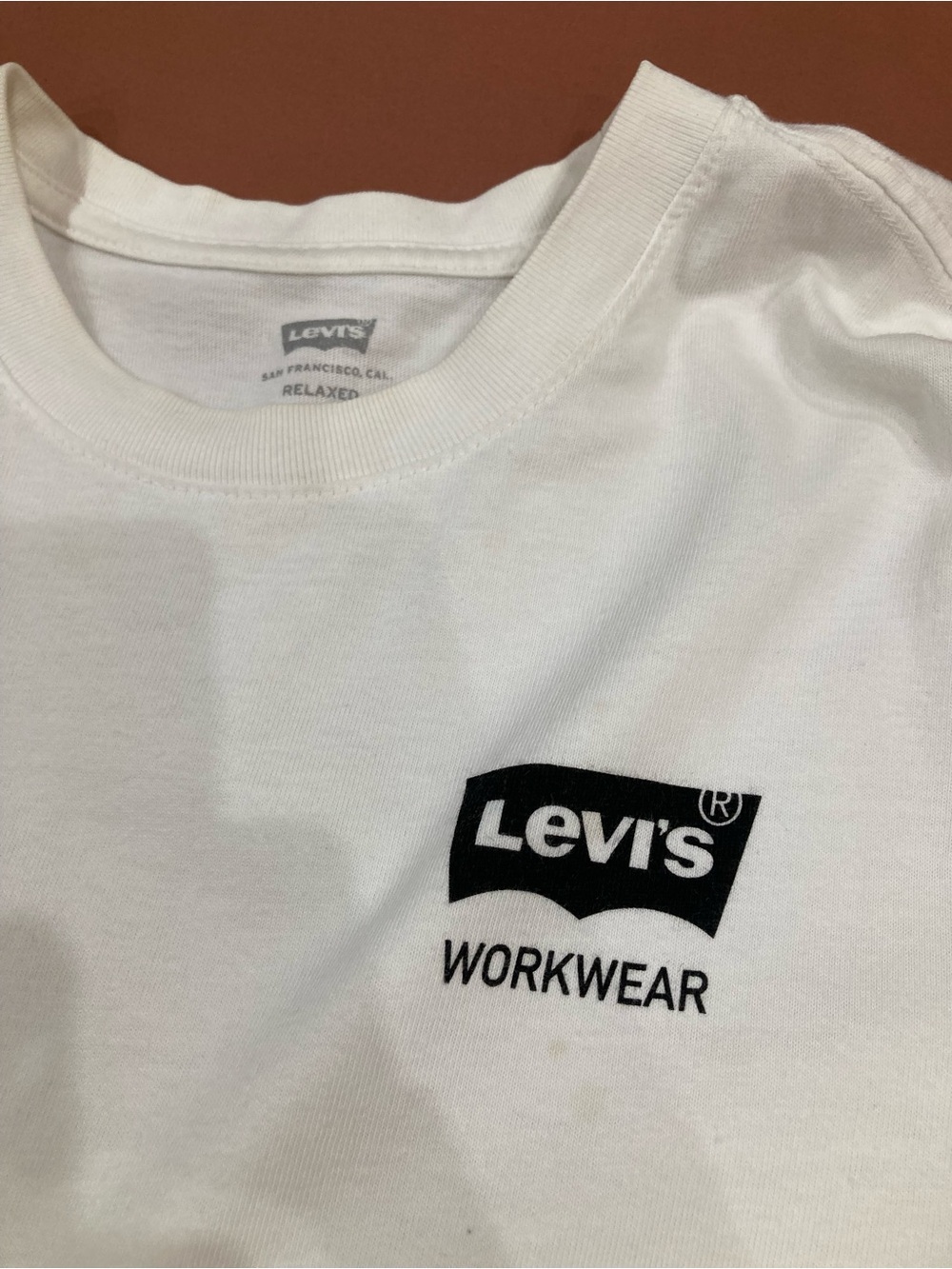 Levi's White Short Sleeve Tee with Black Workwear Logo